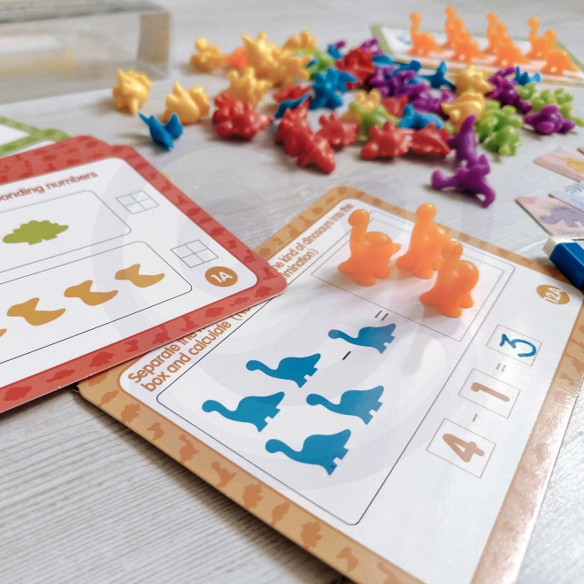 WOOPIE Edukační Sada Nauka Počítání Montessori Dino Skládačka 95 ks