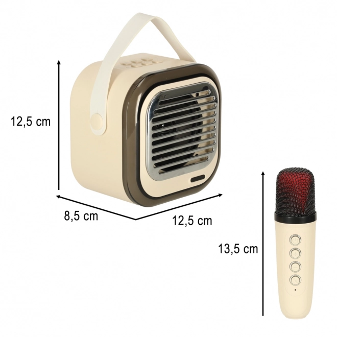 Karaoke reproduktor USB Bluetooth krémový
