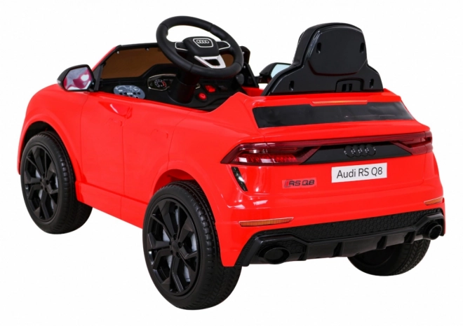 Audi RS Q8 Baterie auto + telecomandă + pornire lentă + EVA + LED + MP3 USB – Červená