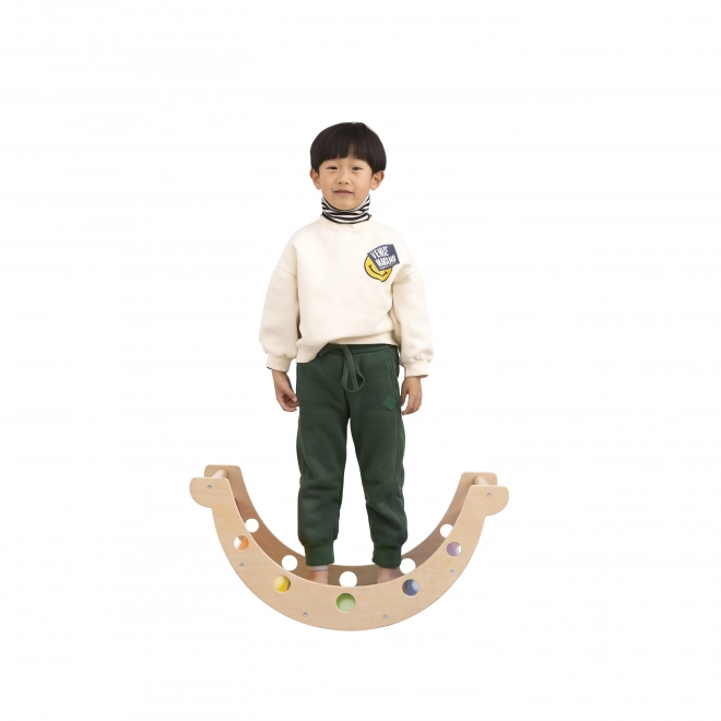 Viga dřevěný houpačkový most Montessori duhový