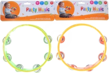Tamburína s kovovými kroužky 18 cm