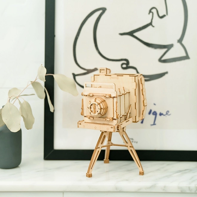 Dřevěné 3D puzzle Historický fotoaparát