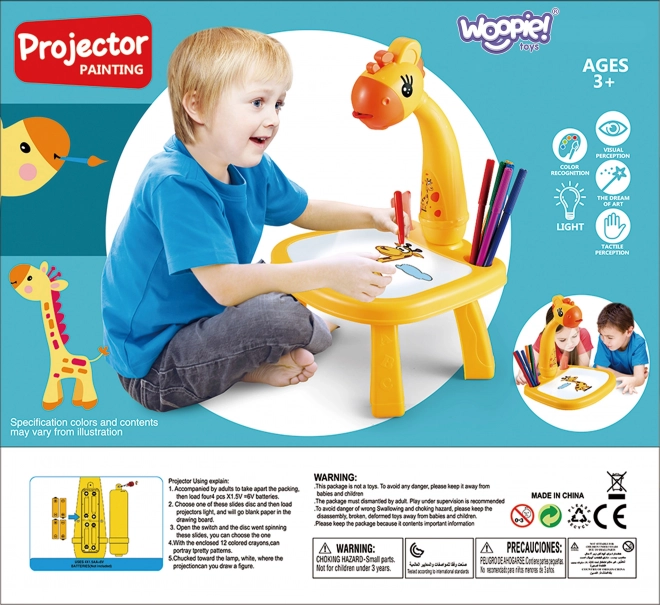 Tabule na kreslení WOOPIE s projektorem Žirafa a fixy