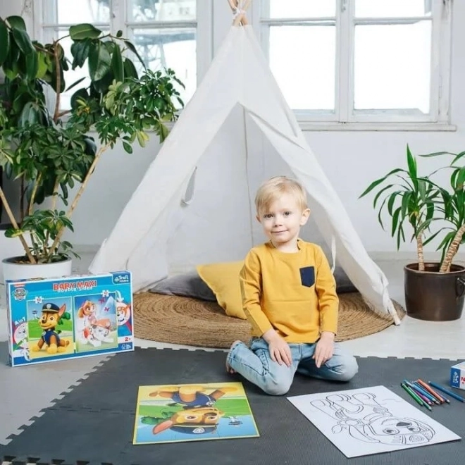 TREFL Oboustranné puzzle Tlapková patrola: Sky a Rubble BABY MAXI 2x10 dílků