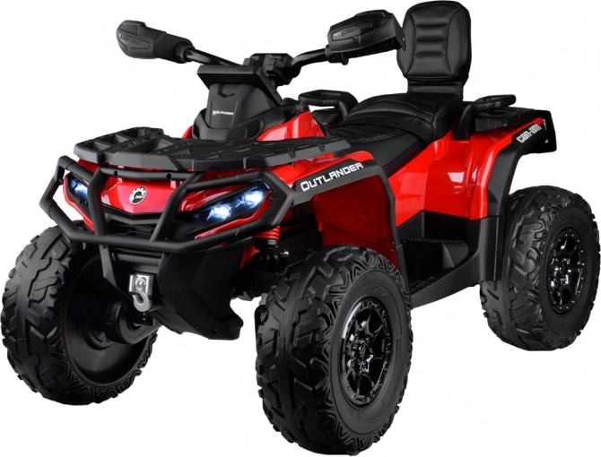 Dětský elektrický čtyřkolový vůz CAN-AM OUTLANDER 4x4 s LED panelem 24V – Červená