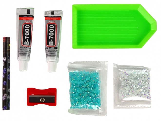 Kreativní sada DIY Diamantový Renifer Kryštálový Přívěsek 3D Modrý