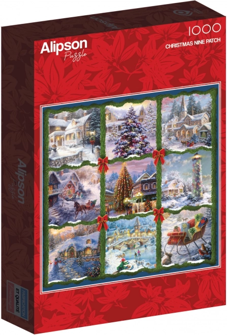 ALIPSON Čtvercové puzzle Vánoční koláž 1000 dílků