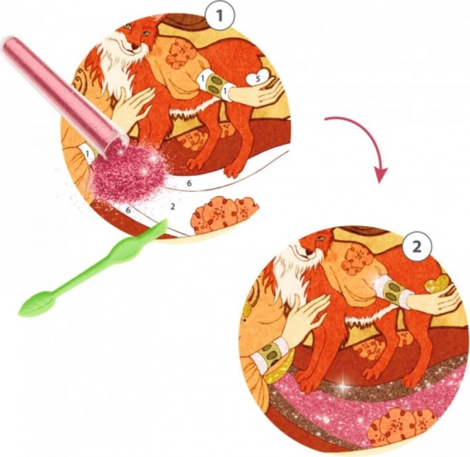 Třpytivé pískování - Ilustrace inspirované Alfons Muchou