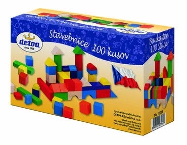 Dřevěná stavebnice kostky 100 ks