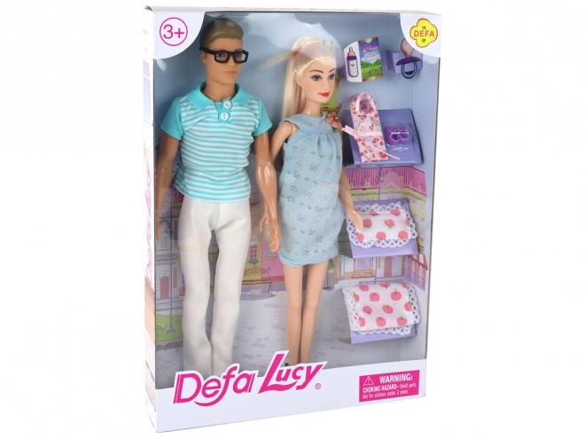 Rodinná panenka Chlapec Dívka Blond vlasy Těhotenství