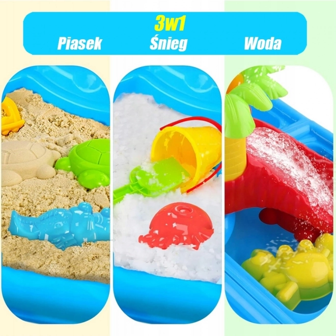 Woopie stolní vodní hračka 2v1 pískoviště s židličkou XL Aquapark