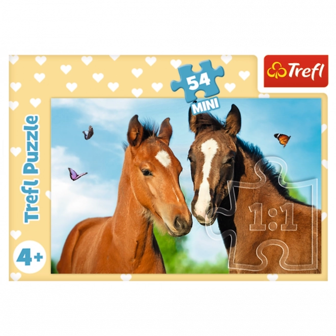 Minipuzzle 54 dílků Zvířátka - mláďata 4 druhy v krabičce 9x6,5x4cm 40ks v boxu