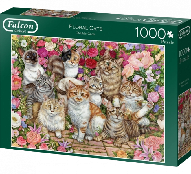 Puzzle Kočky mezi květy