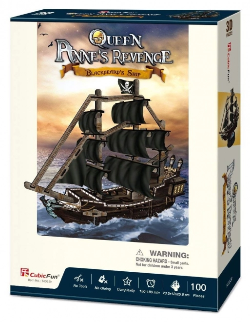 CubicFun 3D Puzzle Plachetnice Queen Anne's Revenge 100 Dílů