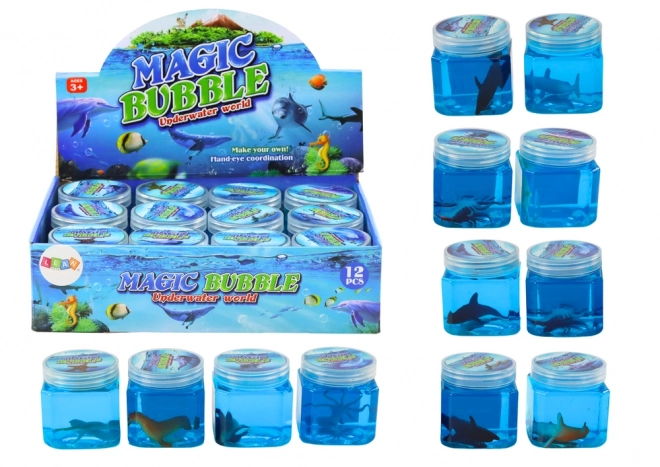 Glutek Slime s figurkami zvířat modrý