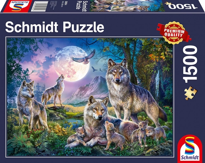 Puzzle 1500 prvků Rodina vlků