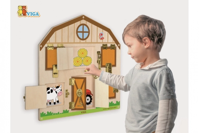 Dřevěná hra - zamykání a odemykání