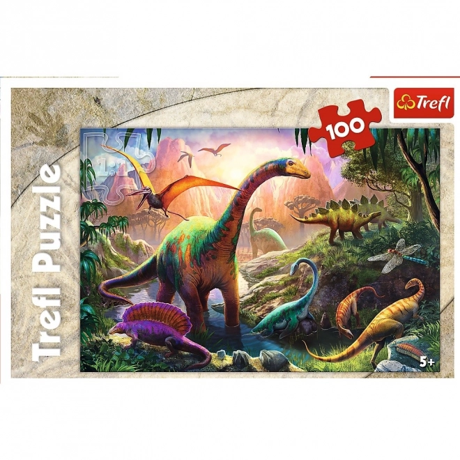Puzzle Dinosauři 100 dílků 41x27,5cm v krabici 29x20x4cm
