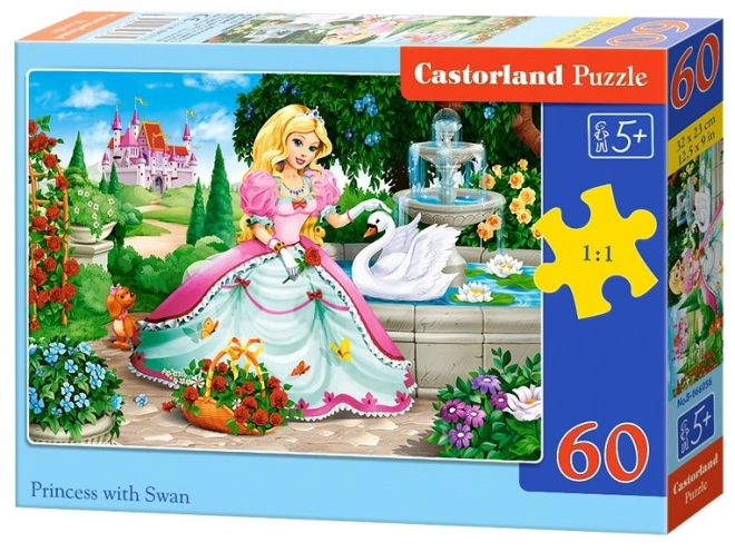 Puzzle 60 dílků princezna s labutí