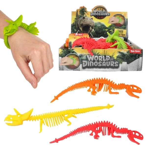 Dinosauří natahovací silikonový náramek