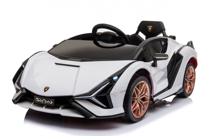 Lamborghini SIAN dětské auto na baterii s ovladačem – Bílé