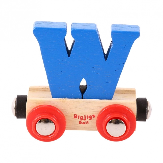 Bigjigs Rail Vagónek dřevěné vláčkodráhy - Písmeno W