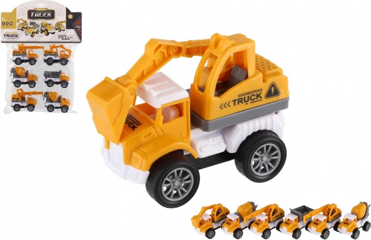 Mini stavební auta 6ks s pohonem
