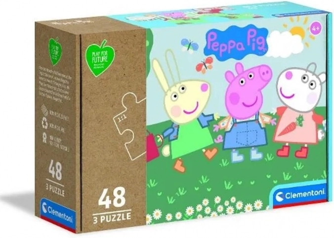 Puzzle Play for Future Prasátko Peppa 3×48 dílků