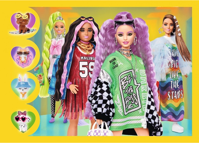 Puzzle 4v1 Šťastný svět Barbie 28,5x20,5cm v krabici 28x28x6cm