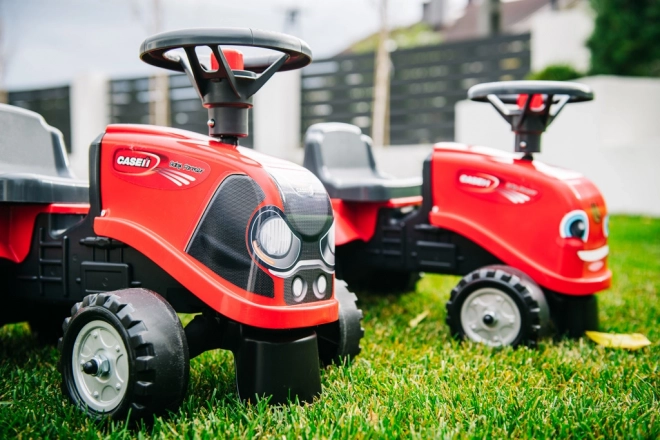 Jezdící traktor Baby Case IH červený s přívěsem