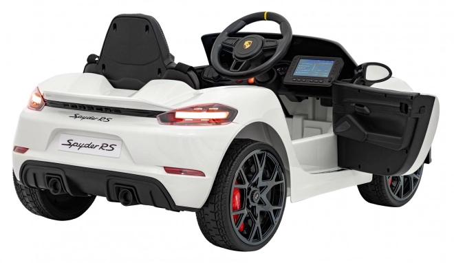 Elektrické autíčko Porsche 718 s MP4 audio panelem – Bílé