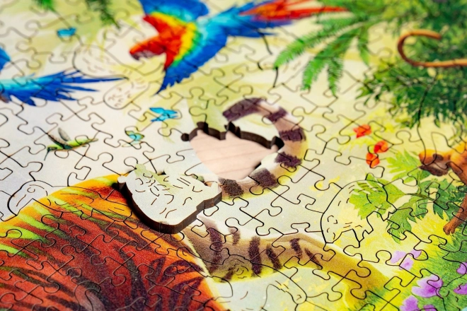 Dřevěné puzzle Tygr v džungli 500 dílků