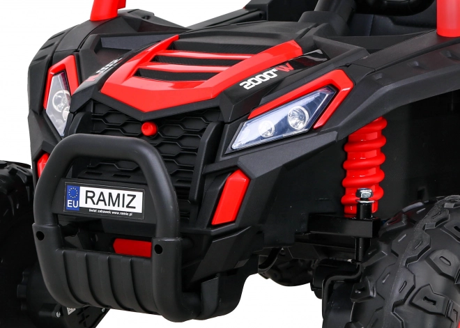 Buggy UTV 2000M mașină de curse cu baterie + sunete MP3 lumini + telecomandă + pornire lentă – Červené