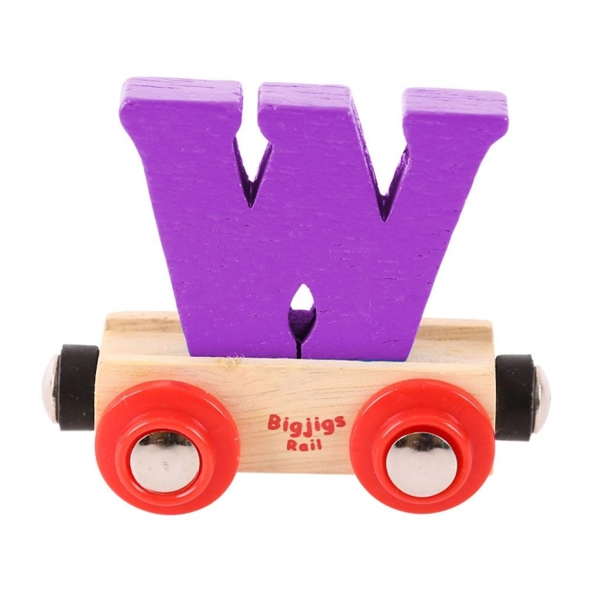 Bigjigs Rail Vagónek dřevěné vláčkodráhy - Písmeno W