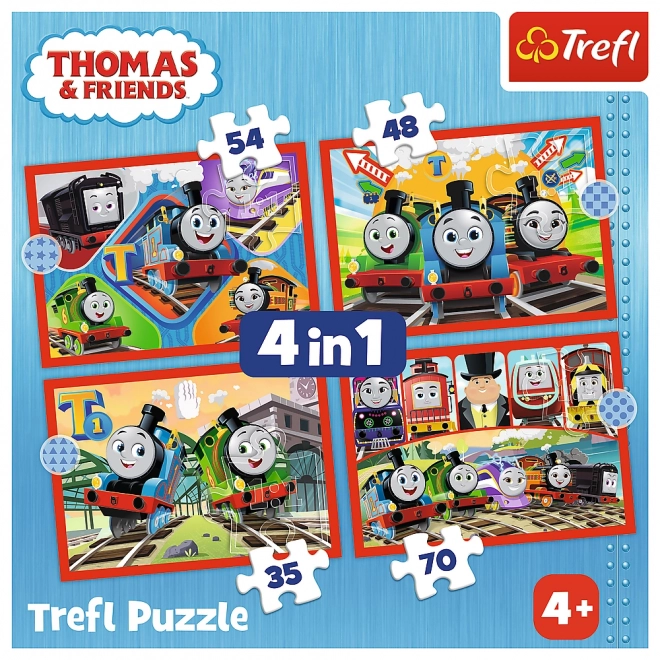 Puzzle 4v1 Odvážný Tomáš, Tomáš a přátelé