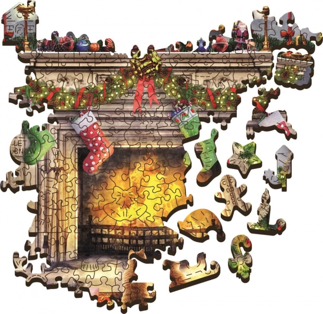 Dřevěné oboustranné puzzle TrefL U krbu 1000 dílků
