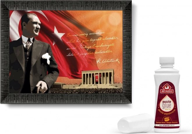 ART PUZZLE Puzzle s rámem a lepidlem 3v1 1000 dílků – Atatürk a Anitkabir