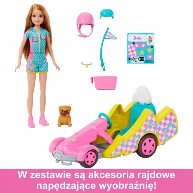 Panenka Barbie Stacie a filmové auto Gokart