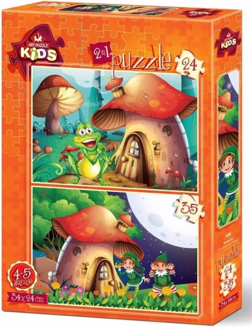 ART PUZZLE Puzzle Domeček Hříbek 24+35 dílků