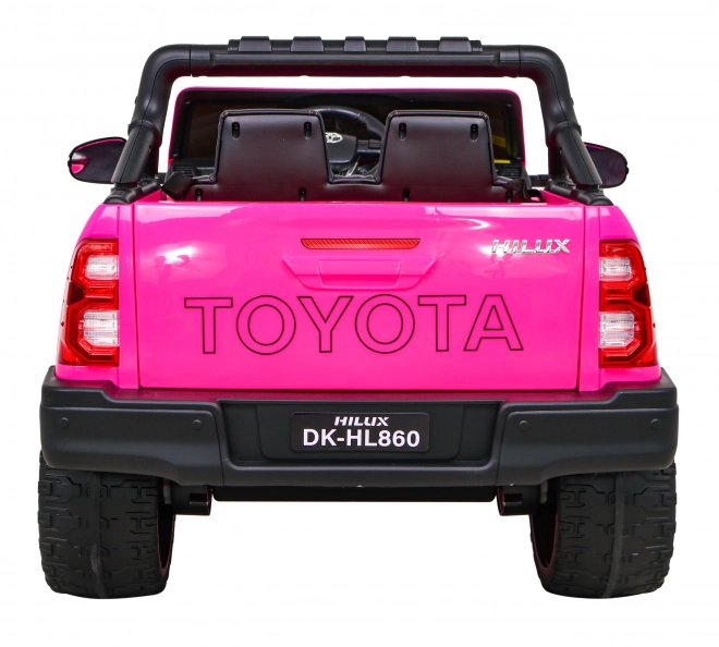 Toyota Hilux na baterie pro děti Růžová + pohon 4x4 + dálkové ovládání + 2 místa k sezení + rádio MP3 + LED