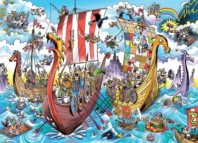 Rodinné puzzle Vikingská výprava 350 dílků COBBLE HILL