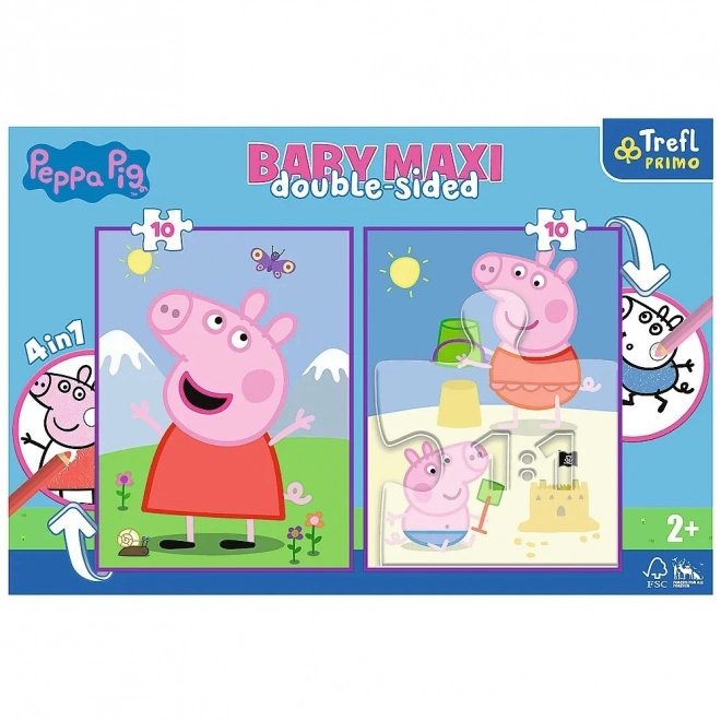 Skládačka Baby MAXI 2x10 Peppa Pig Veselý den