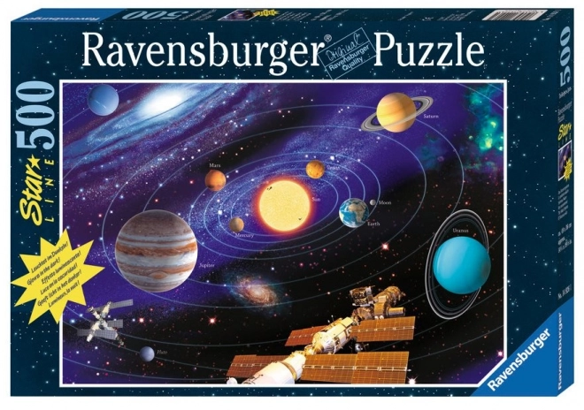 Ravensburger svítící puzzle Sluneční soustava 500 dílků