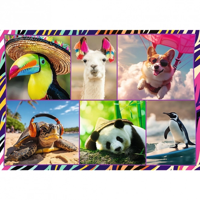 Puzzle 4x250 prvků Zábavná zvířata