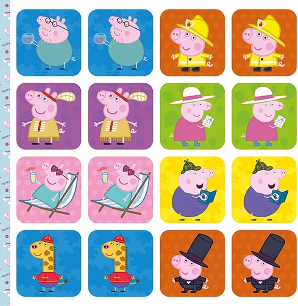 Pexeso v sešitě Prasátko Peppa