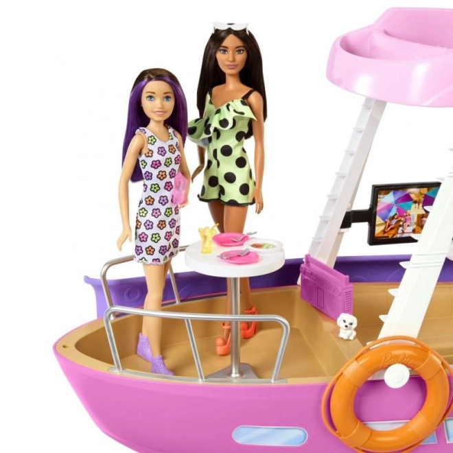 barbie vysněná motorová loď s transformací interiéru a doplňky