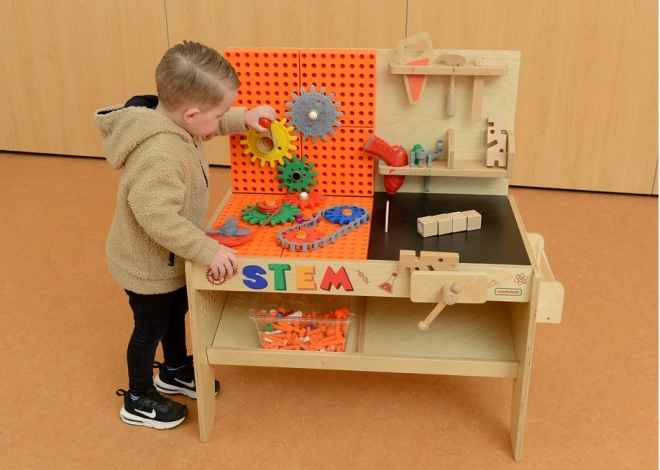Dřevěná dílna XXL Montessori STEM s nástroji