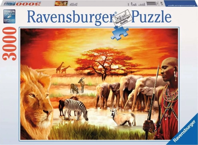 Puzzle Savana - Hrdí Masajové 3000 dílků