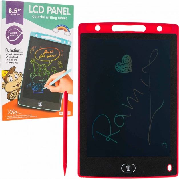 Elektronický tablet na psaní a kreslení 8,5″ pro děti i dospělé – Červená
