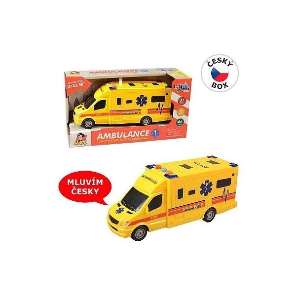 Sanitka na setrvačník se světelnými a zvukovými efekty